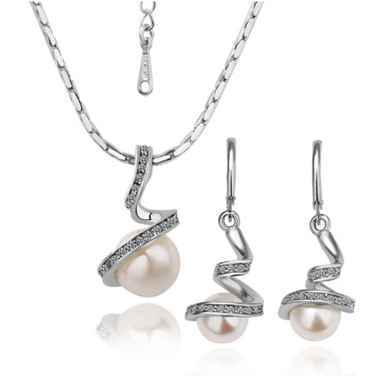 branco pérola definir trado jóia Platinum twinset cor conjun